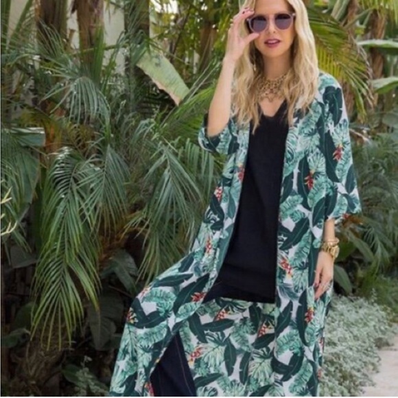 Rachel Zoe Palm Duster Kimono Cover-up - Picture 2 of 6